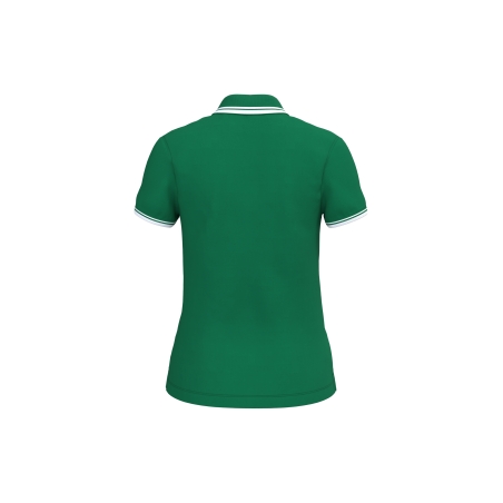 Polo femme manches courtes à liserés contrastés