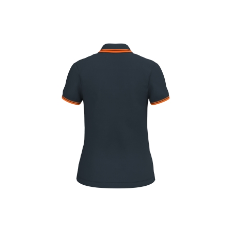 Polo femme manches courtes à liserés contrastés