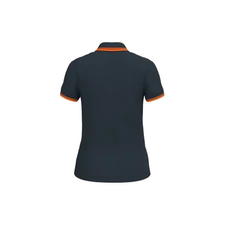 Polo femme manches courtes à liserés contrastés