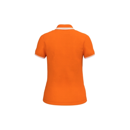 Polo femme manches courtes à liserés contrastés