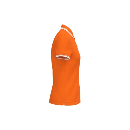 Polo femme manches courtes à liserés contrastés