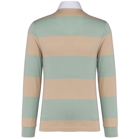 Polo rugby rayé manches longues unisexe