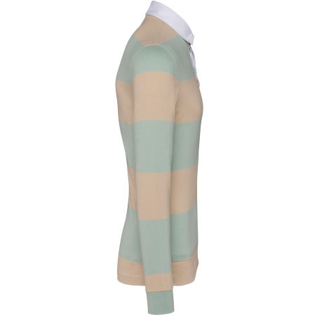 Polo rugby rayé manches longues unisexe