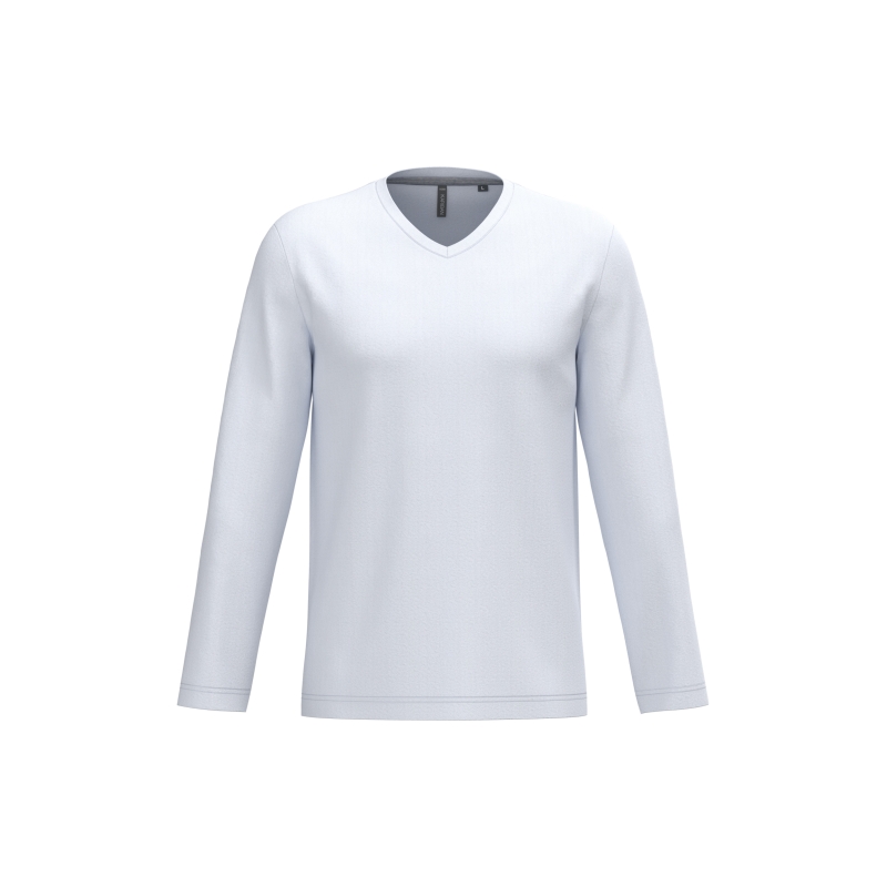 T-shirt col V manches longues