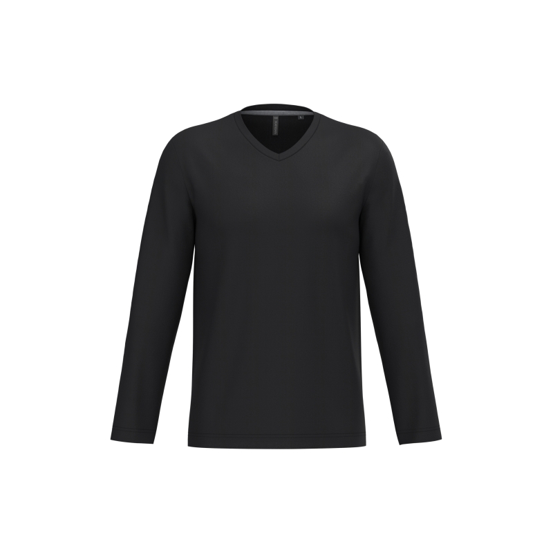 T-shirt col V manches longues