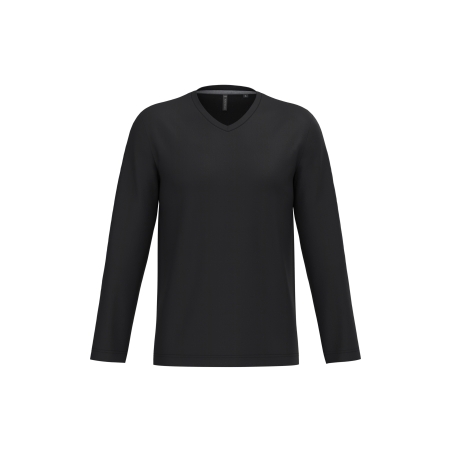 T-shirt col V manches longues