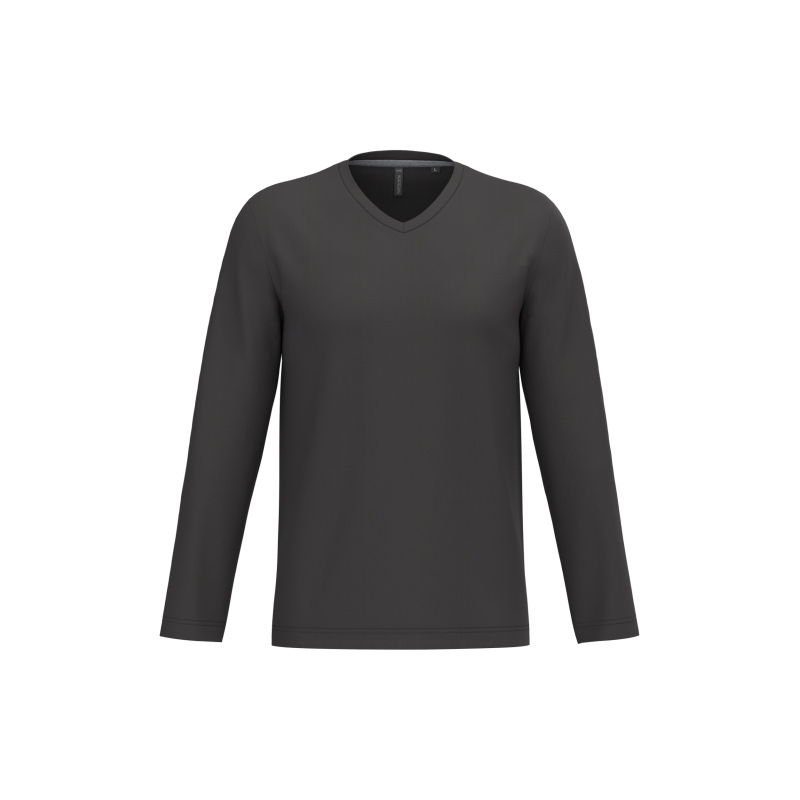 T-shirt col V manches longues