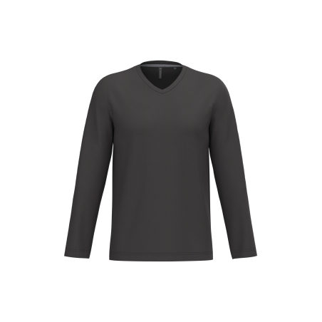 T-shirt col V manches longues