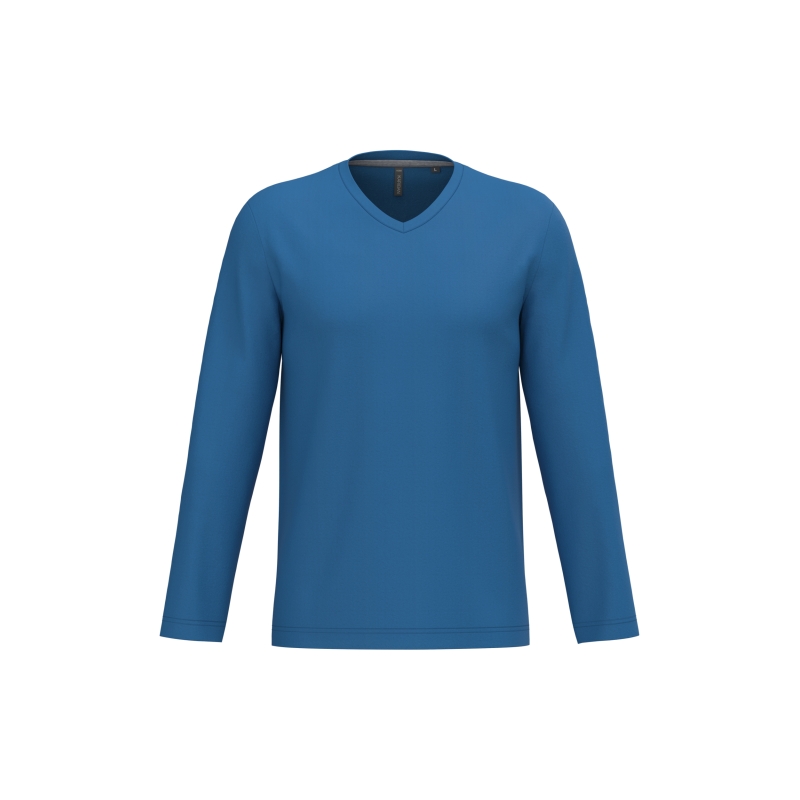 T-shirt col V manches longues