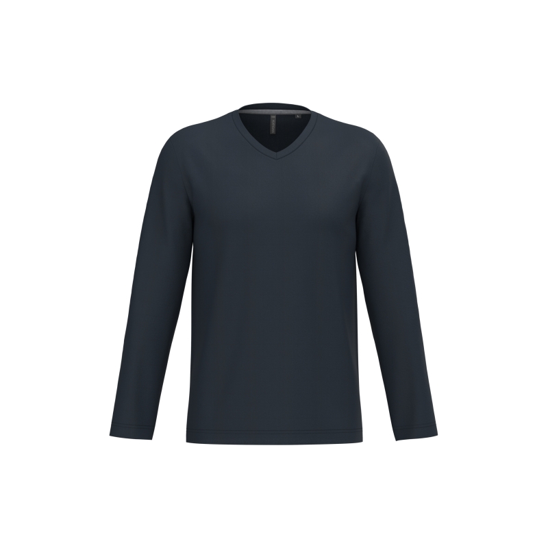 T-shirt col V manches longues