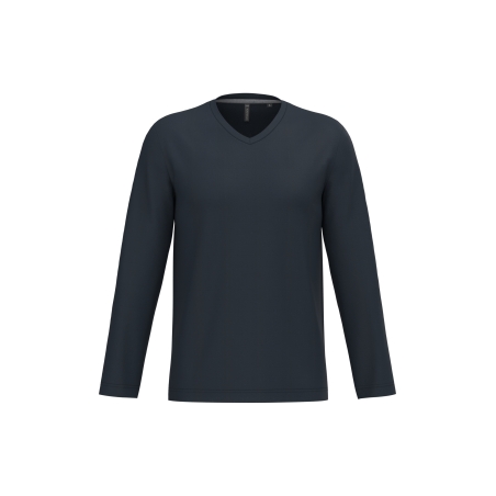T-shirt col V manches longues