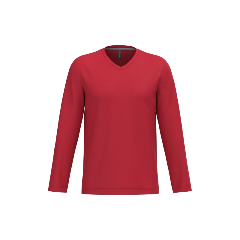 T-shirt col V manches longues