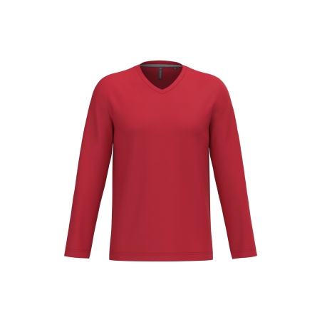 T-shirt col V manches longues