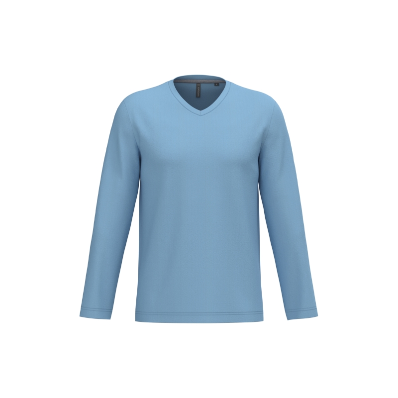 T-shirt col V manches longues