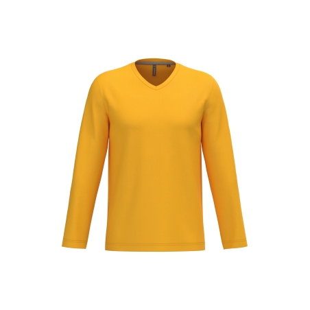 T-shirt col V manches longues