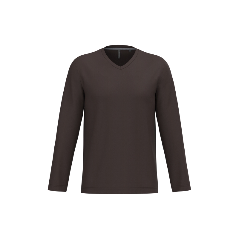 T-shirt col V manches longues