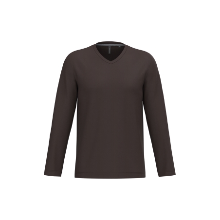 T-shirt col V manches longues