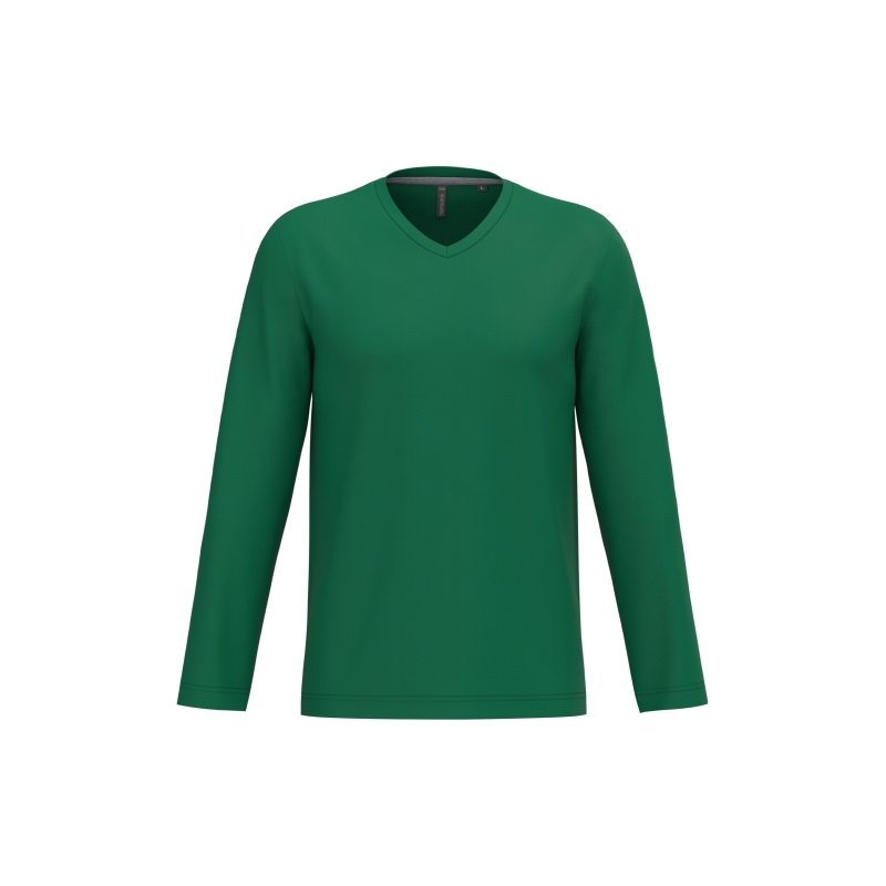 T-shirt col V manches longues