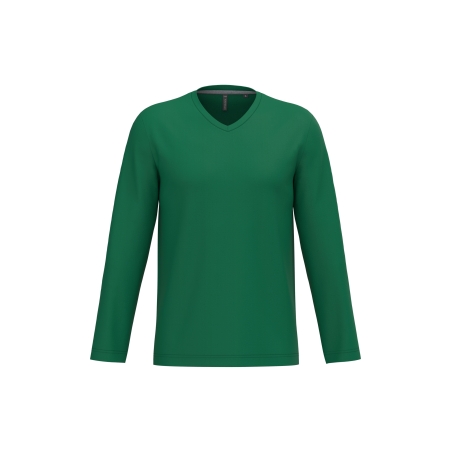 T-shirt col V manches longues