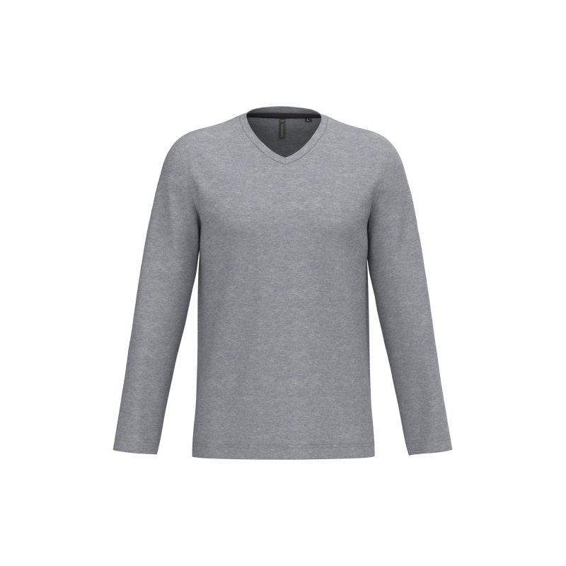 T-shirt col V manches longues