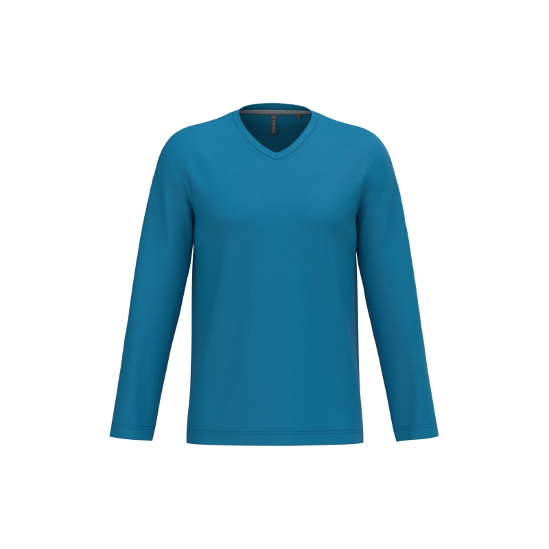 T-shirt col V manches longues