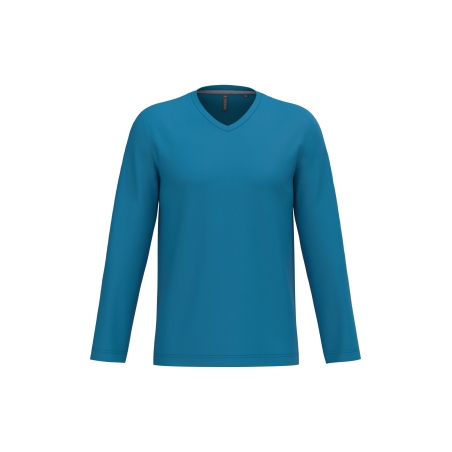 T-shirt col V manches longues