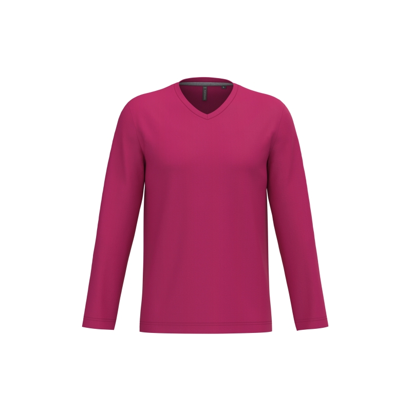 T-shirt col V manches longues