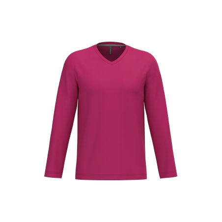T-shirt col V manches longues