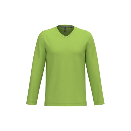 T-shirt col V manches longues