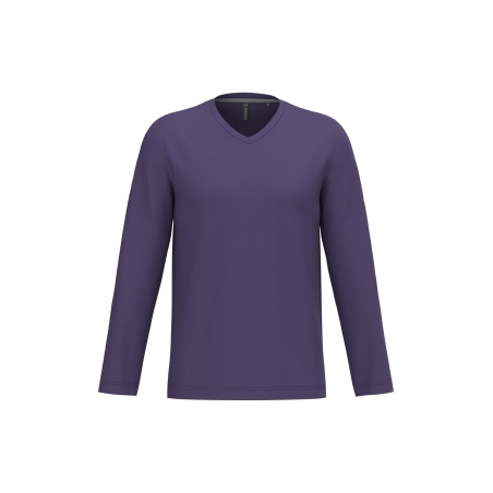T-shirt col V manches longues