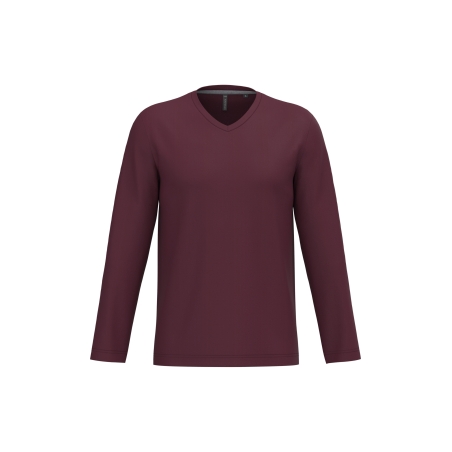 T-shirt col V manches longues
