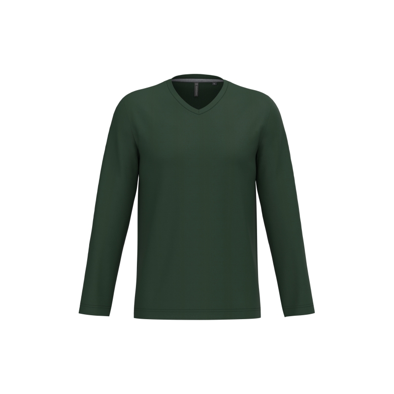 T-shirt col V manches longues