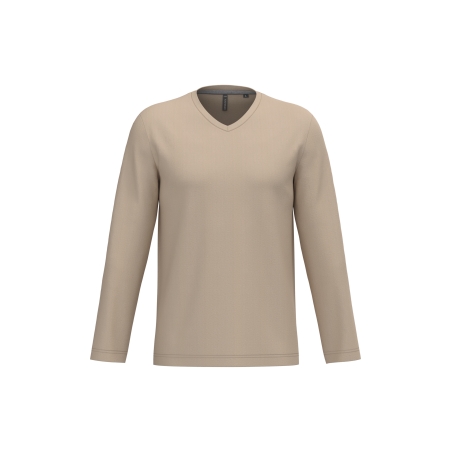 T-shirt col V manches longues