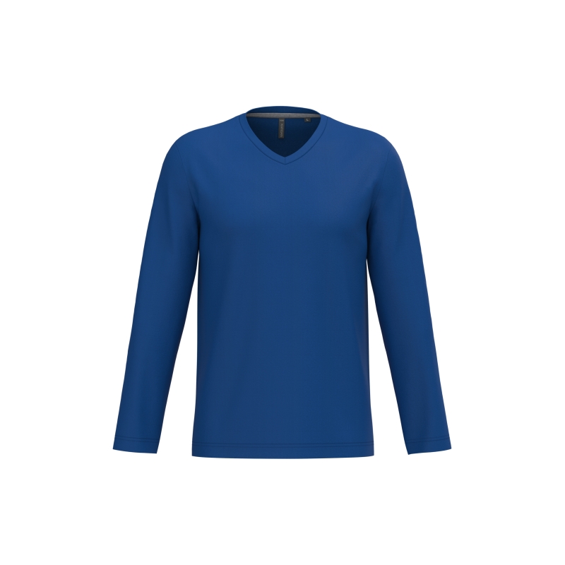T-shirt col V manches longues