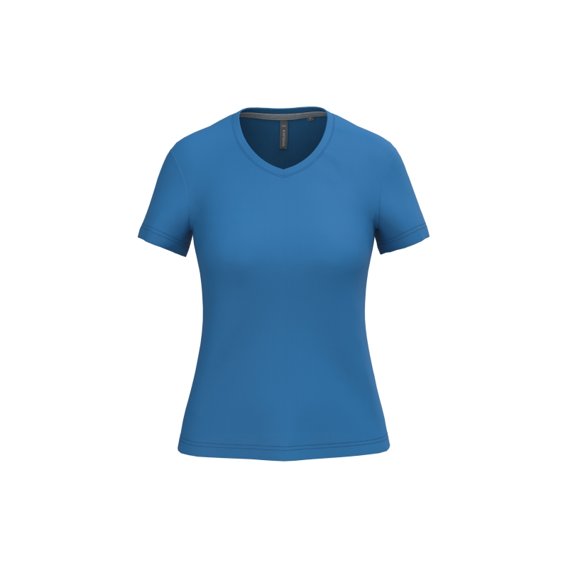 T-shirt col V manches courtes femme