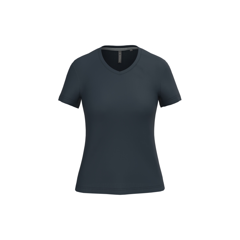 T-shirt col V manches courtes femme