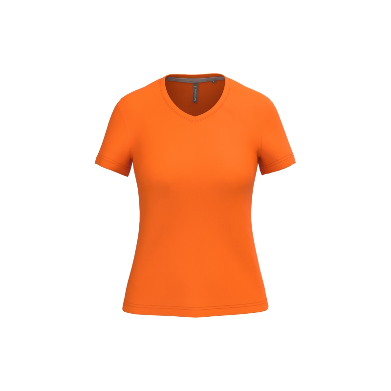 T-shirt col V manches courtes femme