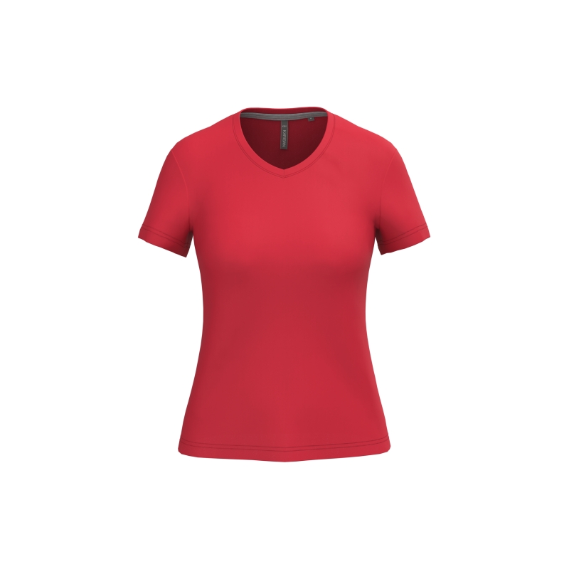 T-shirt col V manches courtes femme