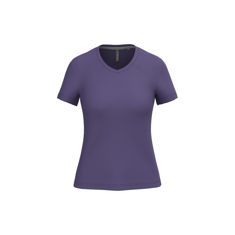 T-shirt col V manches courtes femme