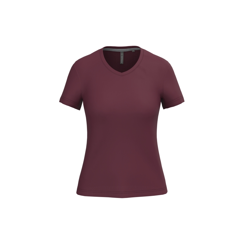 T-shirt col V manches courtes femme