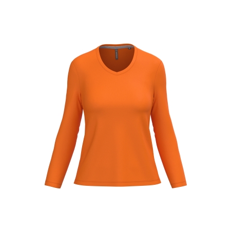 T-shirt col V manches longues femme