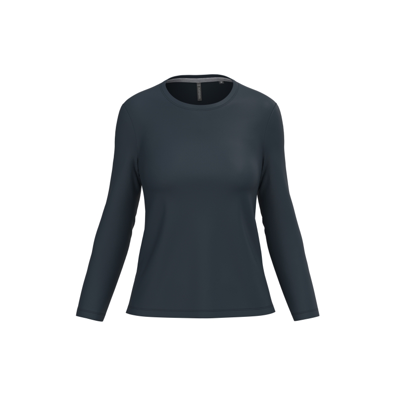 T-shirt col rond manches longues femme