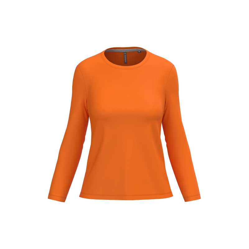 T-shirt col rond manches longues femme