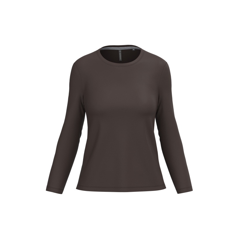 T-shirt col rond manches longues femme