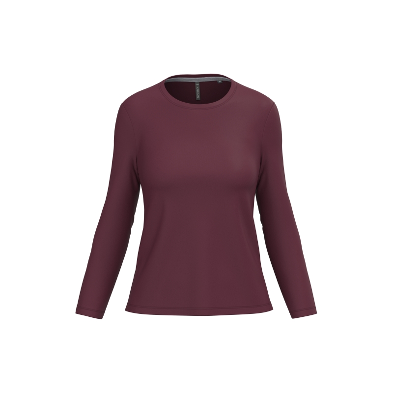 T-shirt col rond manches longues femme