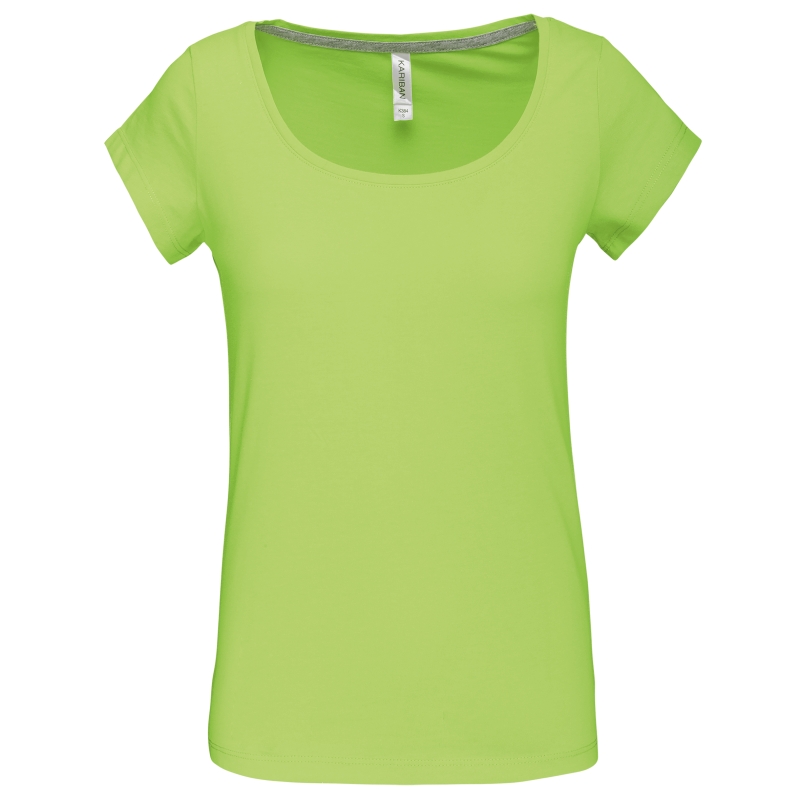 T-shirt col bateau manches courtes femme