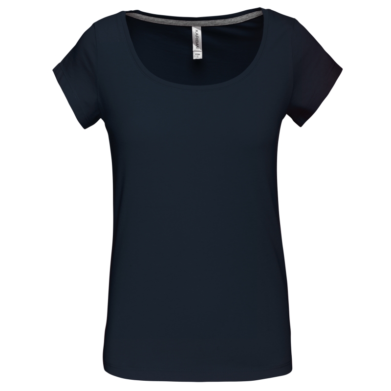 T-shirt col bateau manches courtes femme
