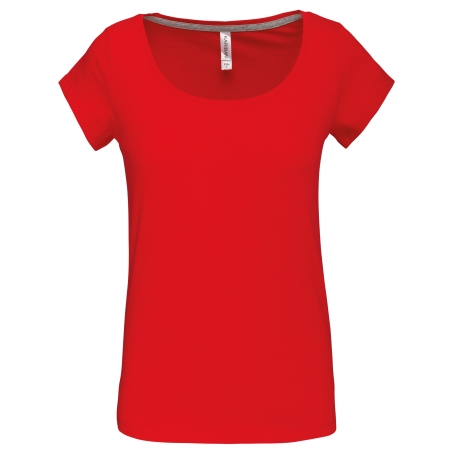 T-shirt col bateau manches courtes femme
