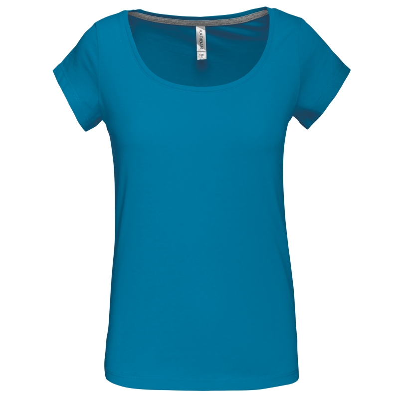T-shirt col bateau manches courtes femme