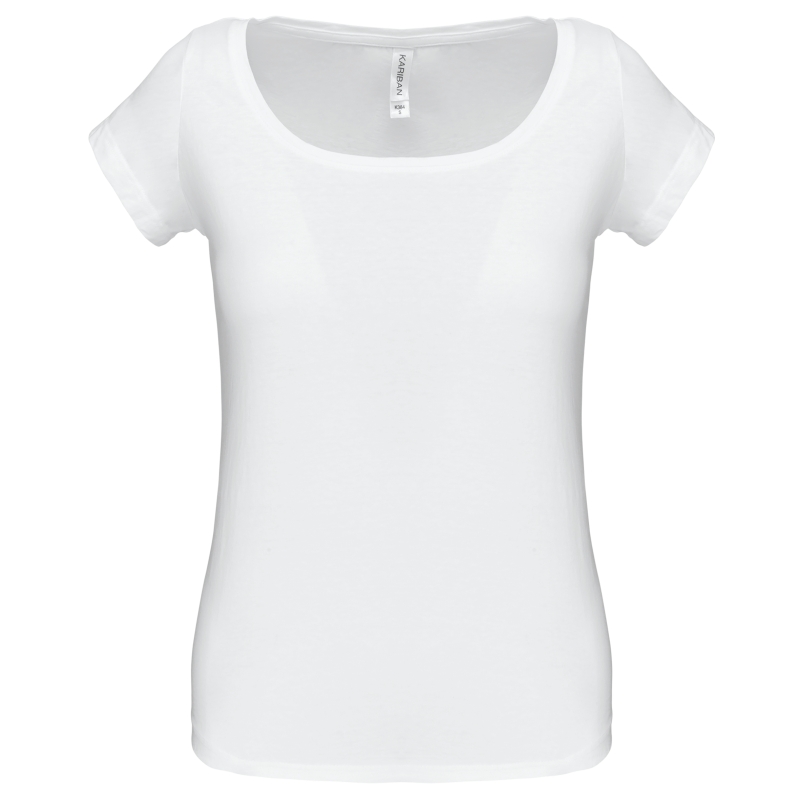 T-shirt col bateau manches courtes femme
